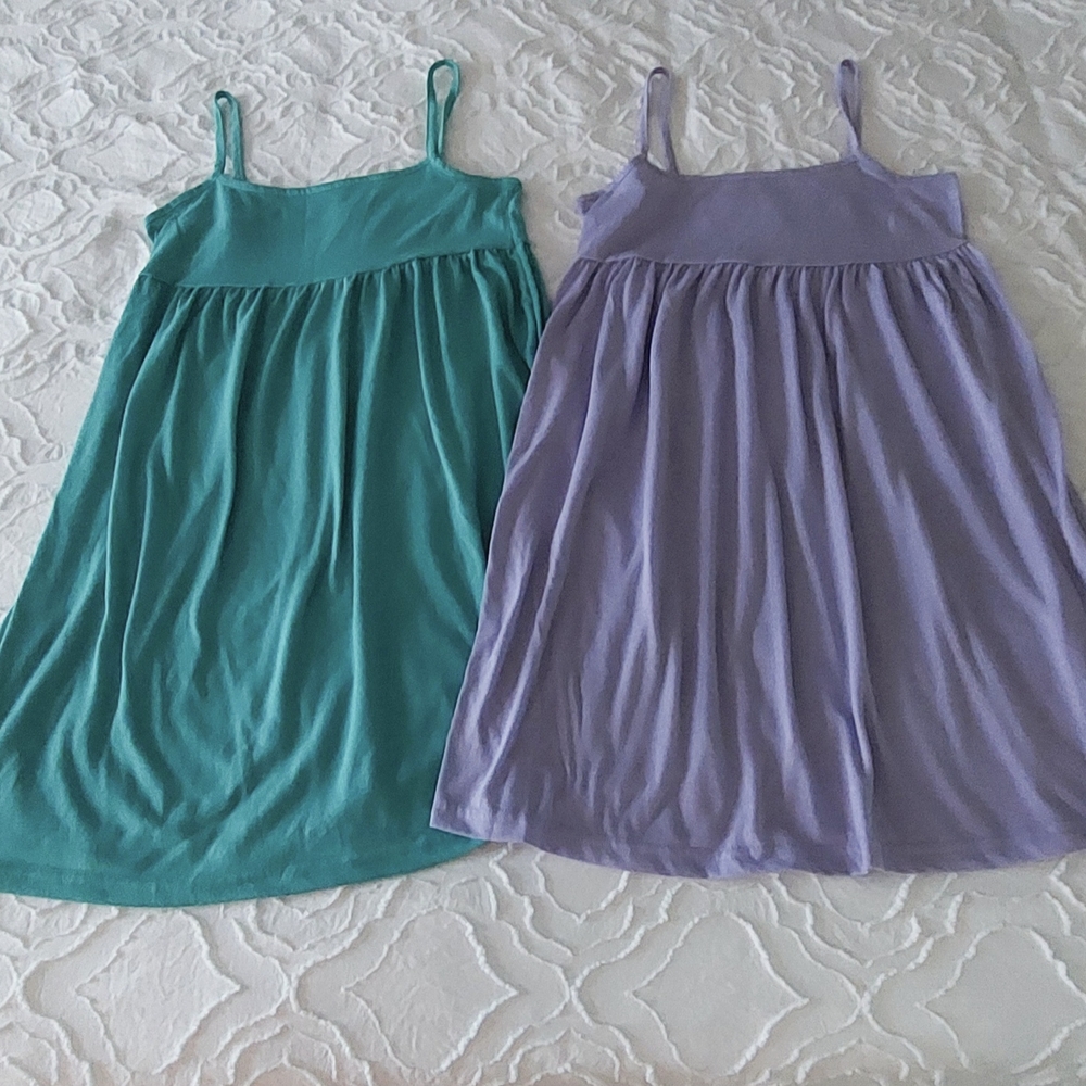Teal and Lavender Sleeveless Dresses